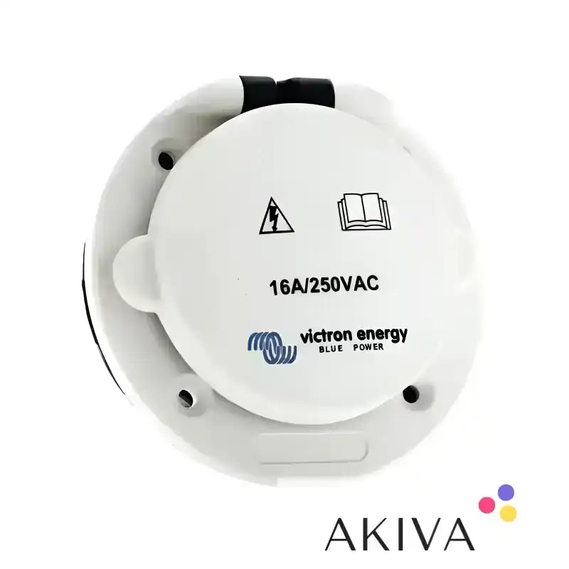 White circular electrical outlet cover for Power Inlet Polyamid 16A 250Vac