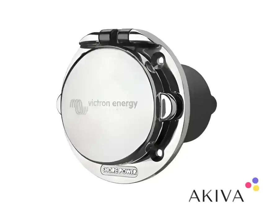 Shiny metal shore power inlet for Power Inlet stainless steel with cover 32A 250Vac