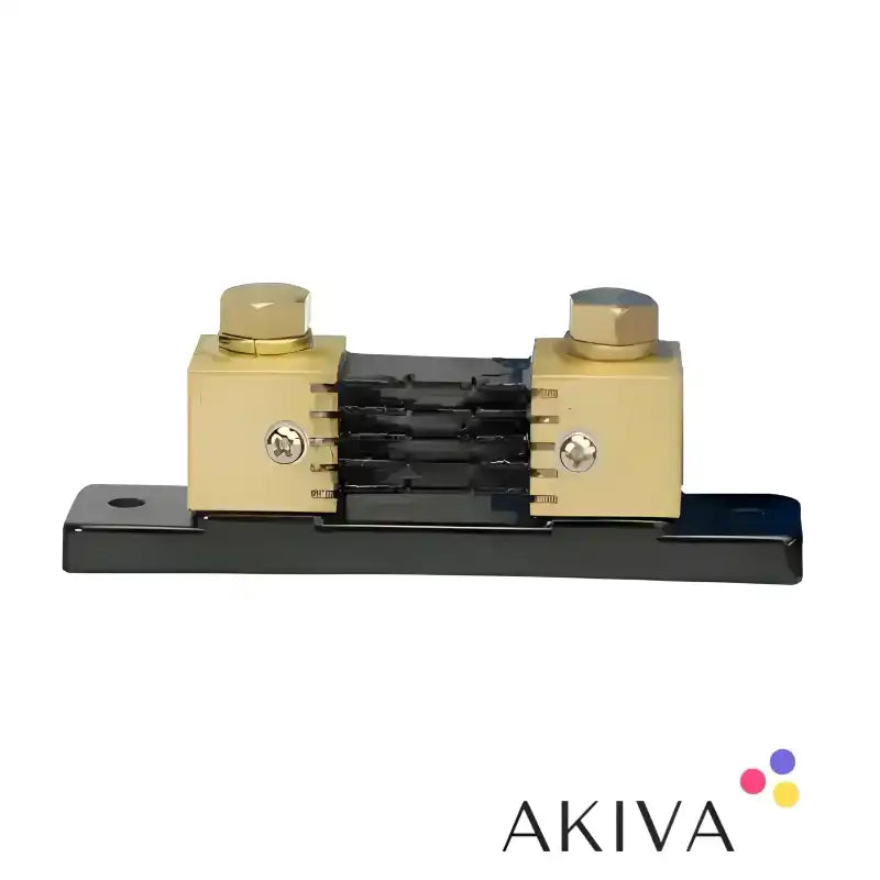 Brass and black shunt resistor for Shunt 500A/50mV, ideal for high current applications
