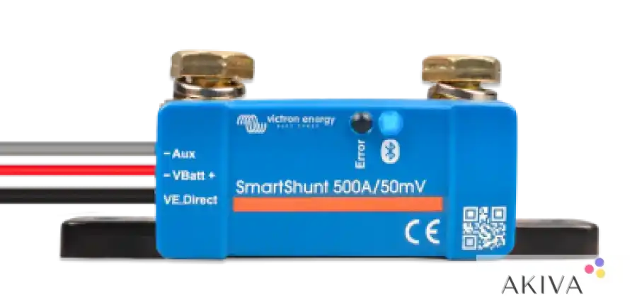 Blue Victron Energy SmartShunt 500A 50mV IP65 with brass terminals for accurate monitoring