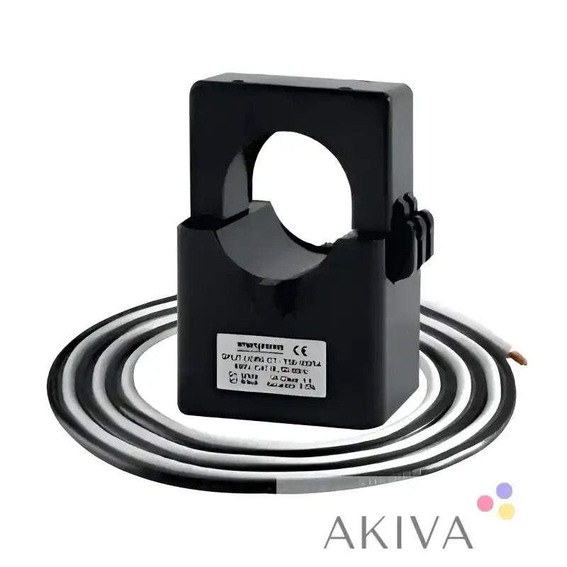 Black split core current transformer with attached wires, STC24 model for accurate measuring