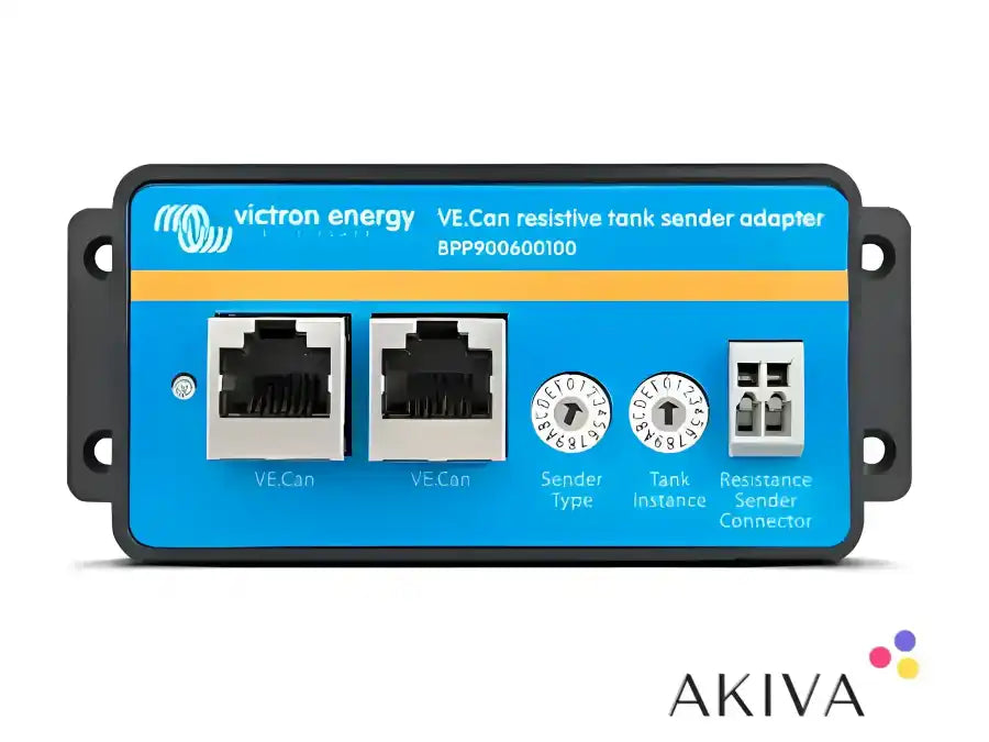Blue and gray VE.Can resistive tank sender adapter for accurate tank sender readings