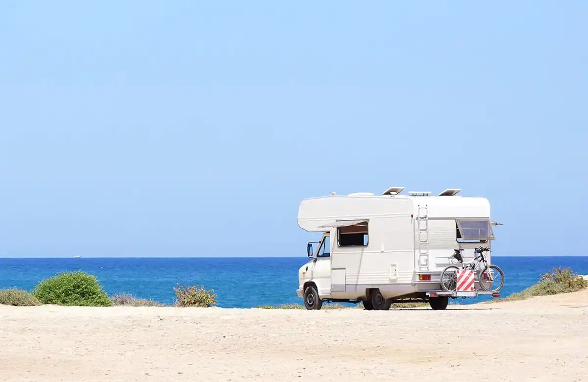 White camper van.