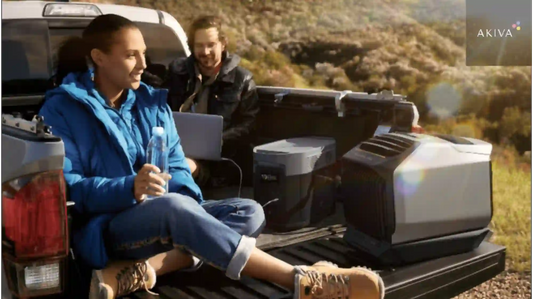 a couple using an ecoflow wave 3