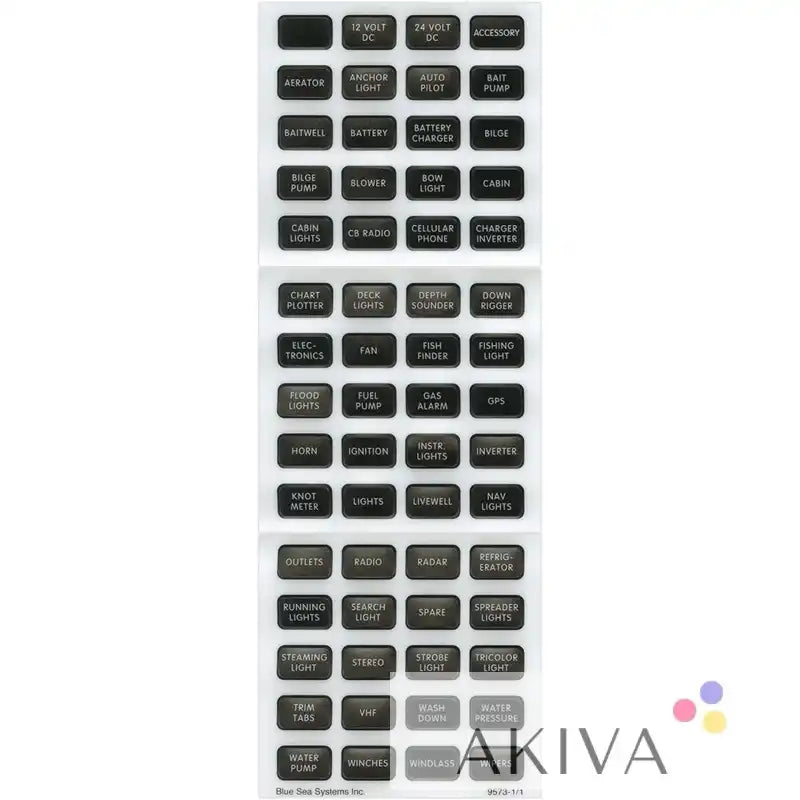 Blue Sea Systems BSS Label Kit DC H2O Compact Black labels