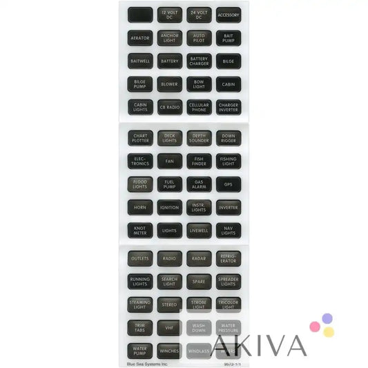 Blue Sea Systems BSS Label Kit DC H2O Compact Black labels