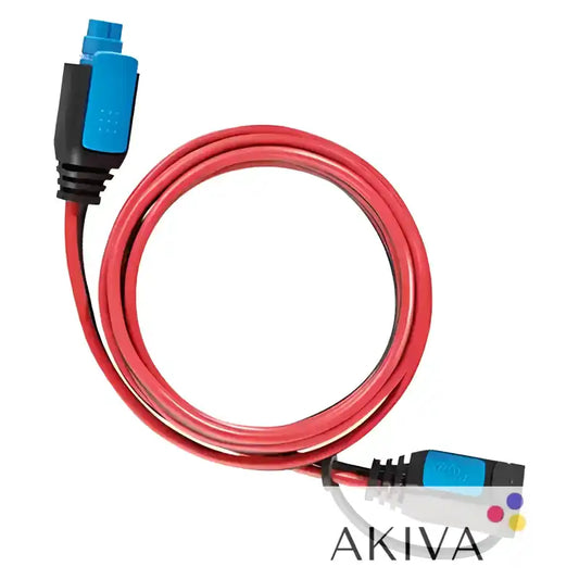 Red and black meter extension cable with blue connectors for versatile electrical use