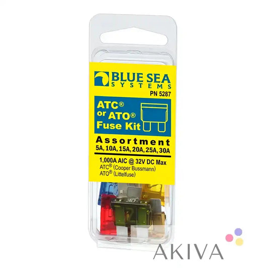 Blue Sea Systems ATO ATC fuse kit with assorted fuses in clear packaging
