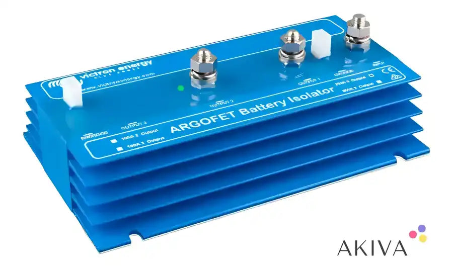 Blue ARGOFET battery isolator for Argofet 200-2 two batteries 200A retail display