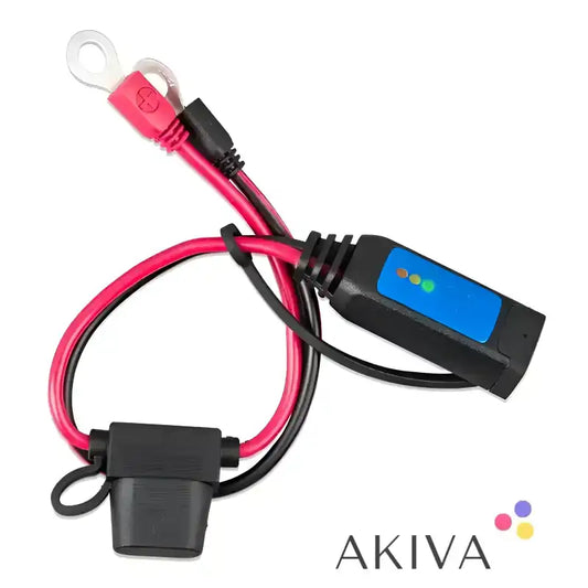 Battery charger cable with ring terminals and fuse for Battery Indicator Eyelet with 30A ATO Fuse