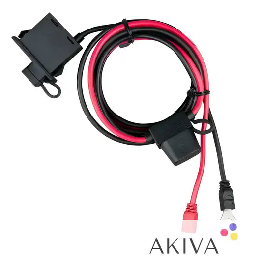 Battery charger cable with fuse holders for Battery Indicator Panel with eyelet connector