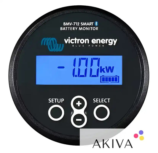 Round battery monitor BMV-712 Black Smart with digital display for accurate readings