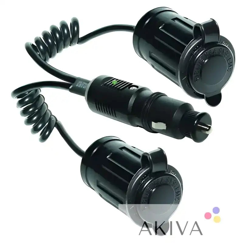 Black car cigarette lighter splitter for Blue Sea Systems BSS 12VDC Plug with dual socket