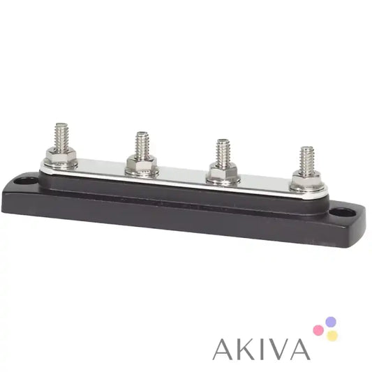 Blue Sea Systems busbar black plastic base with 4 silver bolts