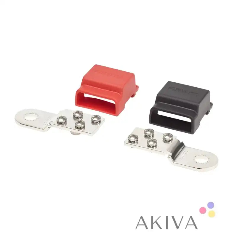 Blue Sea Systems BSS red black battery terminal connectors with silver lugs