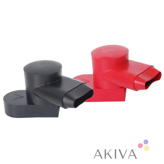 Red and black battery terminal covers for Blue Sea Systems BSS Cable Cap Rotating Small Pair
