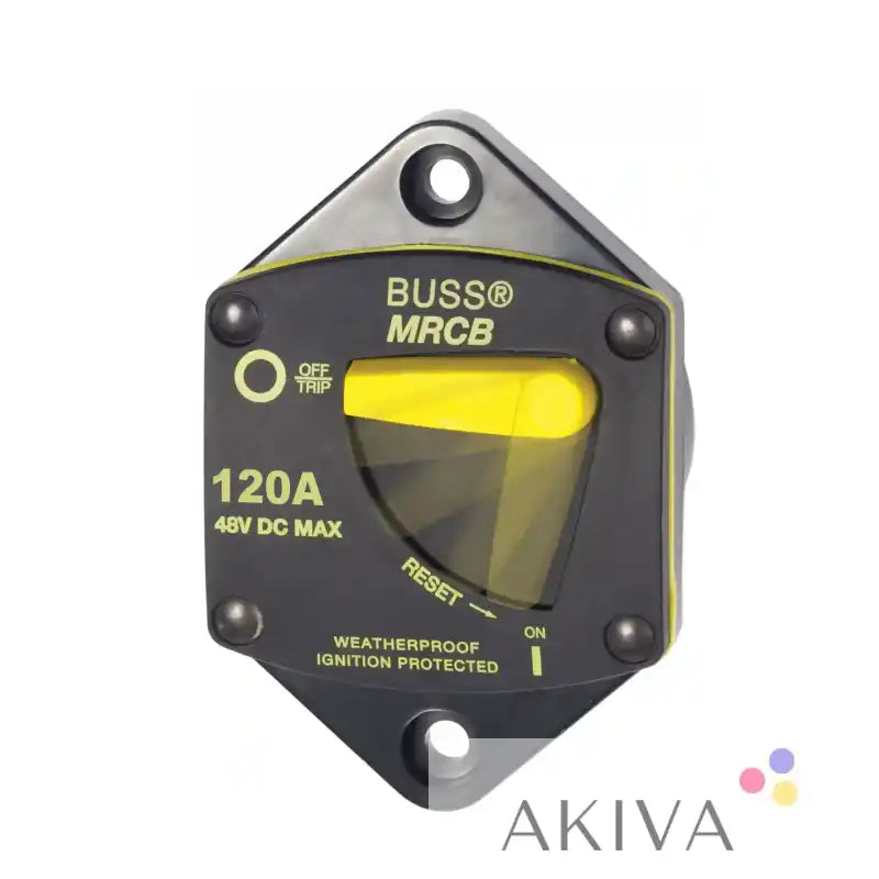 Blue Sea Systems 187-Series 120A 48V DC circuit breaker, black yellow handle