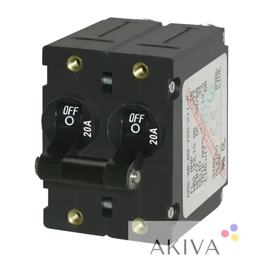 Blue Sea Systems BSS Circuit Breaker A-Series Double Pole Toggle 20A in black