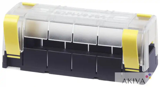 Black and clear fuse box with yellow accents for Blue Sea Systems BSS Cover MaxiBus 2105/2126