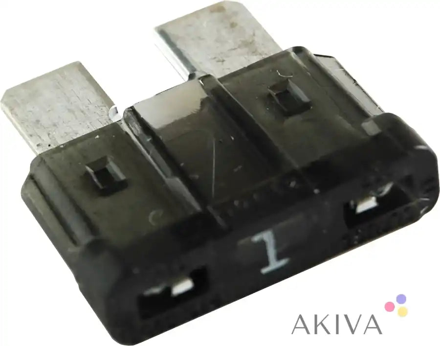 Blue Sea Systems 1A ATO/ATC fuse with black plastic dual-connector and white marking