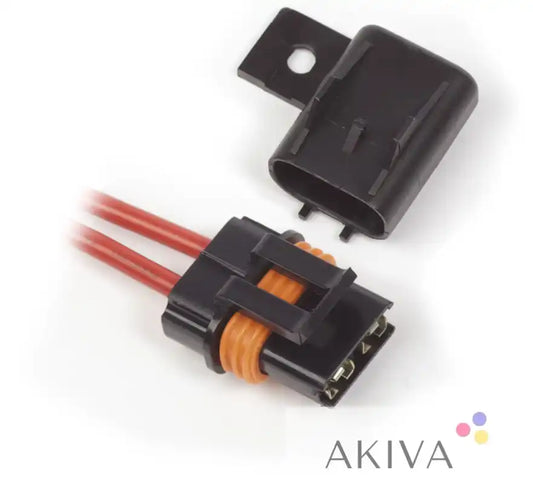 Black electrical fuse holder with wires and cover for Blue Sea Systems BSS Fuse Holder ATO/ATC waterproof