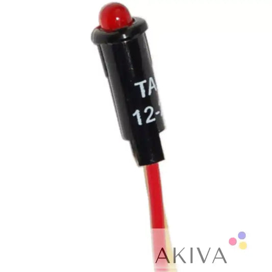 Red indicator light with black housing and wires for Blue Sea Systems BSS LED Red 12VDC