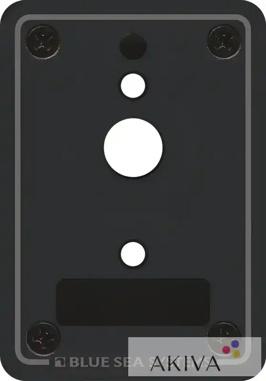 Rectangular black mounting plate with holes for Blue Sea Systems BSS Panel Blank A-series