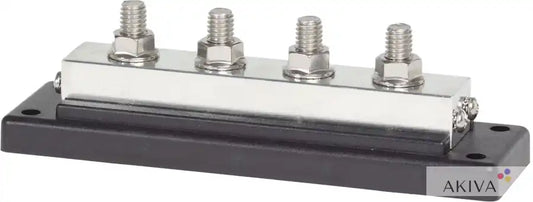 Four-terminal bus bar from Blue Sea Systems BSS PowerBar for reliable electrical connections
