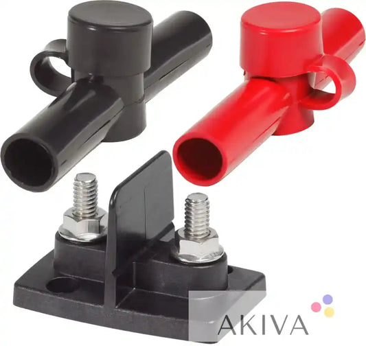 Blue Sea Systems PowerPost Dual 2x5/16in black red terminal connectors
