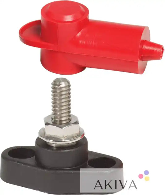 Blue Sea Systems red plastic toggle latch with screw nut on PowerPost Mini