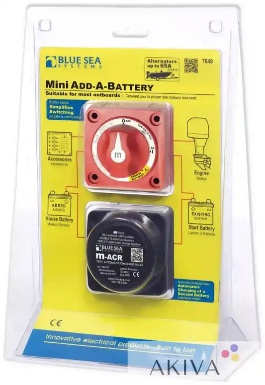 Blue Sea Systems Mini Add-A-Battery kit installed on Blue Sea BSS Solenoid Add A Battery 65A