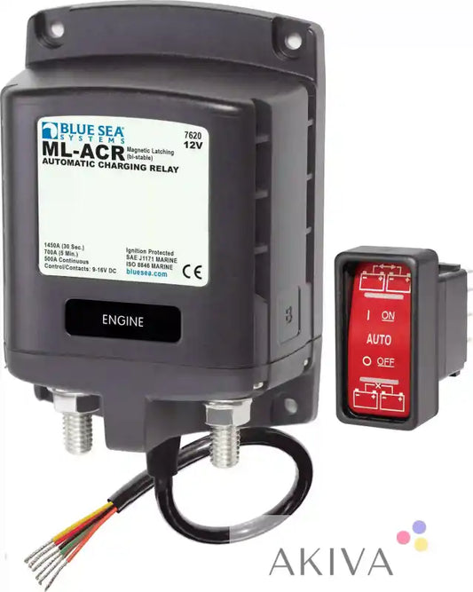 Automatic charging relay with remote switch for Blue Sea Systems BSS Solenoid ML 500A 12V ACR