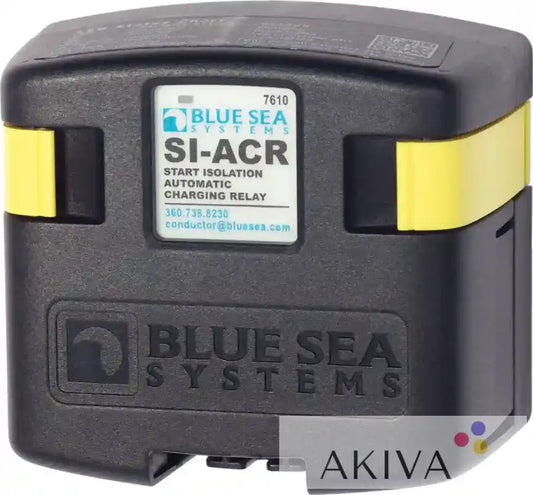Black and yellow automatic charging relay from Blue Sea Systems, SI Series 120A ACR