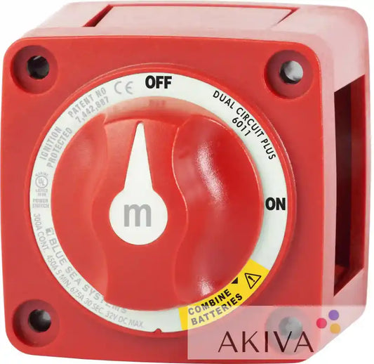 Red battery switch for Blue Sea Systems BSS Switch Battery m-Series Dual Circuit Plus