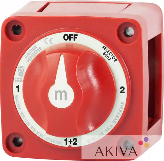 Red battery selector switch from Blue Sea Systems BSS Switch Battery m-Series