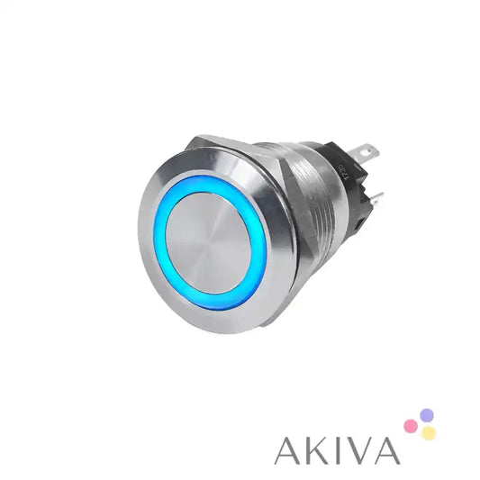 Illuminated metal push button switch from Blue Sea Systems for off-on control