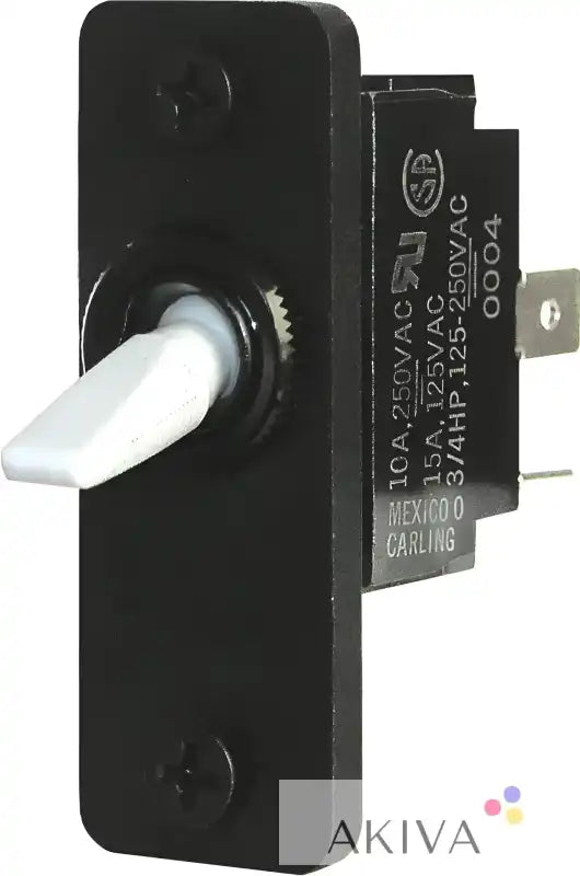 Black toggle switch with white handle for Blue Sea Systems SPDT On-Off-On switch