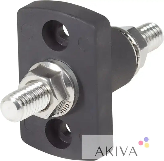 Black terminal block with metal bolts for Blue Sea Systems BSS TermSm FeedThrough