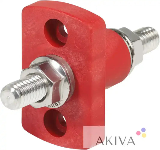 Red terminal block with threaded stud for Blue Sea Systems BSS TermSm FeedThrough