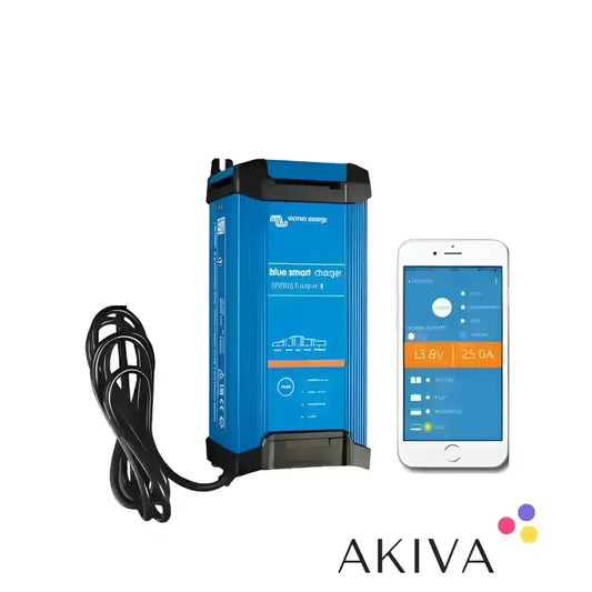 Blue Smart IP22 Charger with cable and smartphone, ideal for efficient charging