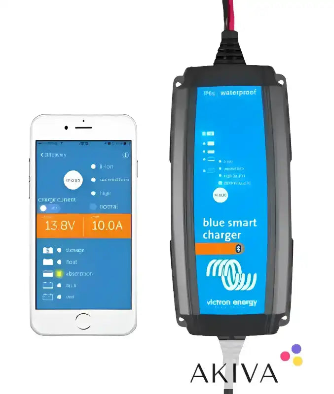 Blue Smart IP65 Charger with smartphone app for efficient battery management