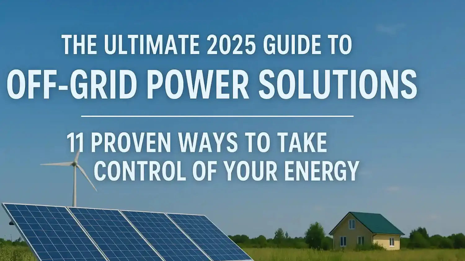 solar panels and wind power on an off grid farm