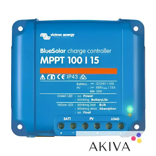 Blue solar charge controller from BlueSolar MPPT 100/15 for off-grid power solutions