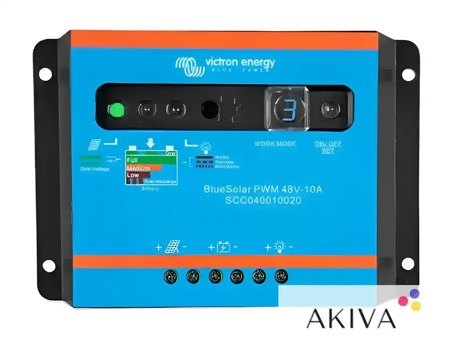 Blue and black Bluesolar PWM-Light Controller 48V-10A with efficient solar charge management