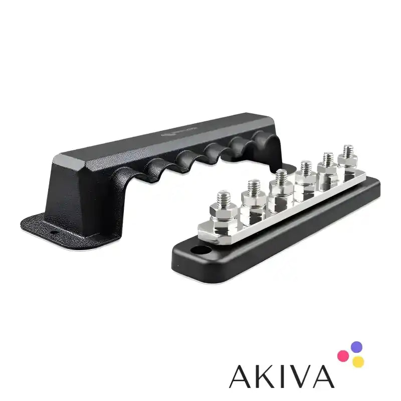 Electrical distribution block with cover for Busbar 250A 6P, ideal for off-grid power solutions