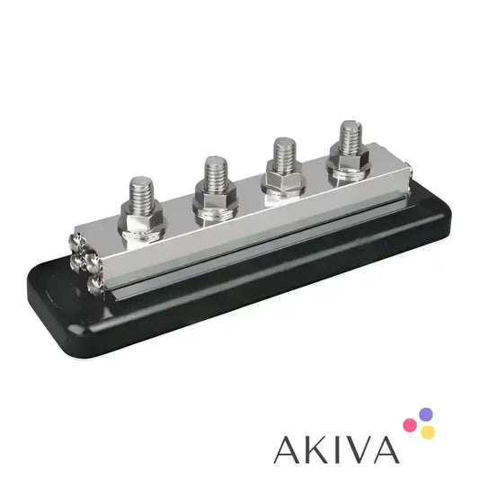 Electrical distribution block with four terminals for Busbar 600A 4P +cover in off-grid power solutions