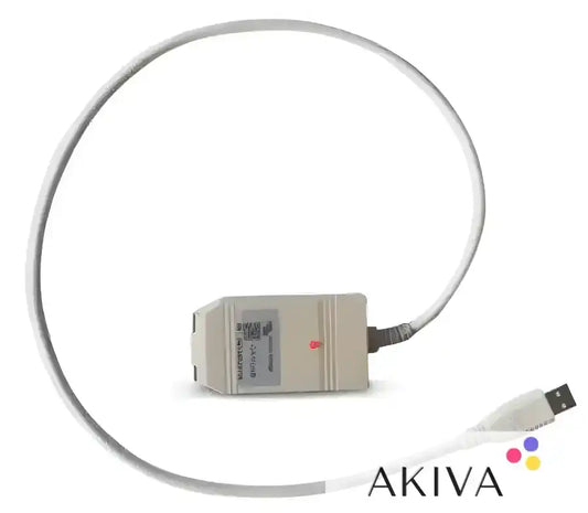 White USB cable with beige adapter for CANUSB interface in off-grid power solutions