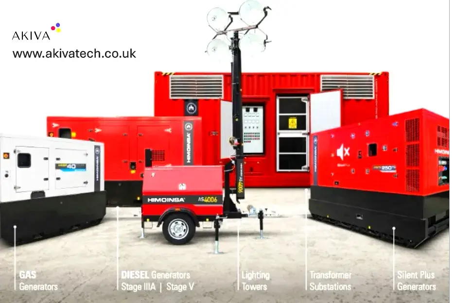 himoinsa red generator and lighting tower