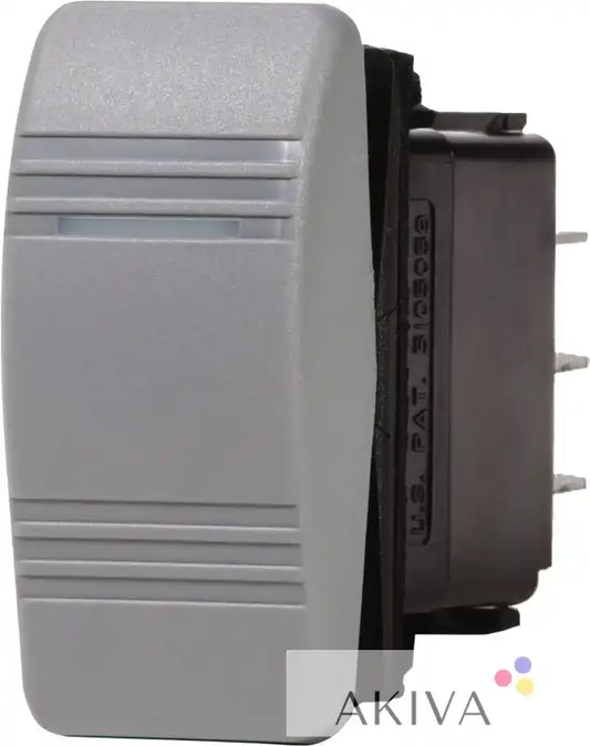 Blue Sea Systems gray plastic toggle switch with textured ridges