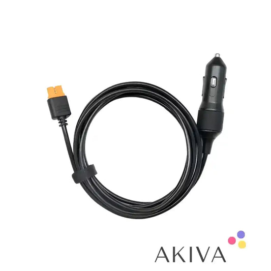 Black car charger cable for EcoFlow Glacier XT60, 2.5m length, durable and reliable
